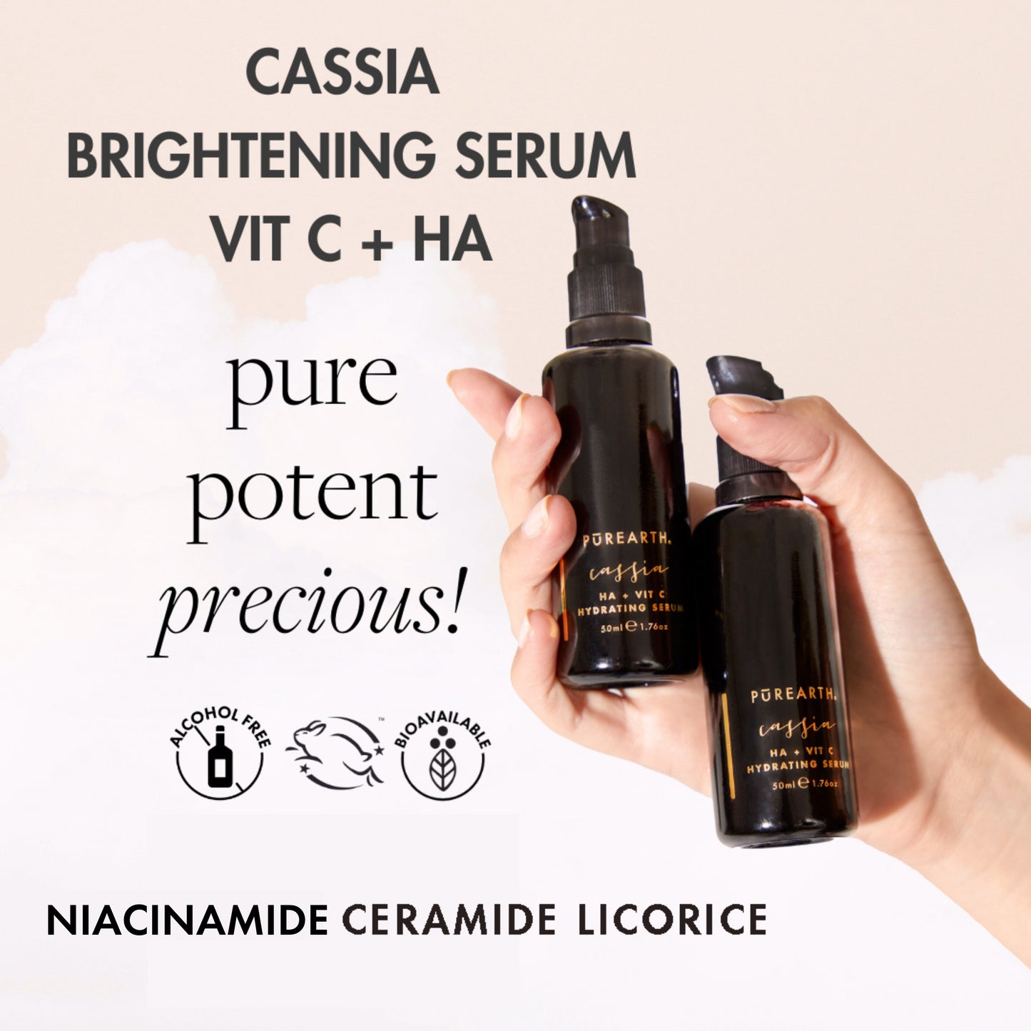 Cassia HA + Vitamin C Serum - Purearth
