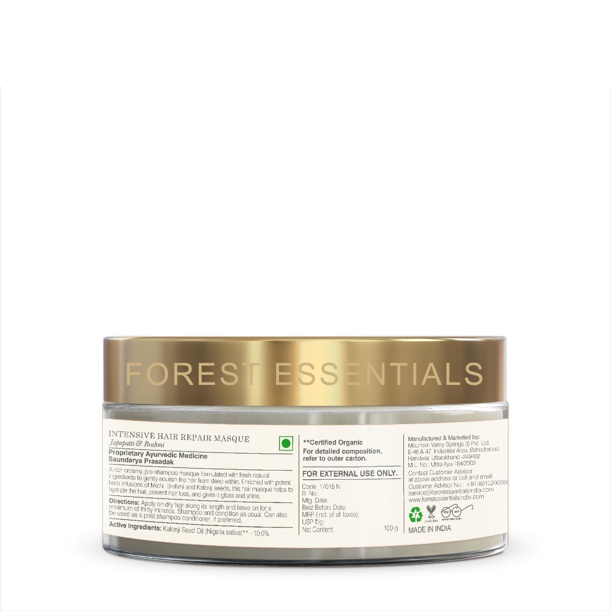 Intense Repair Hair Masque Japapatti & Brahmi - Forest Essentials