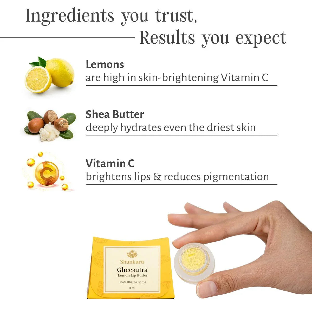 Gheesutra Lemon Lip Butter - Shankara