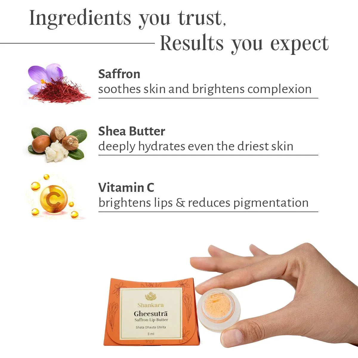 Gheesutra Saffron Lip Butter - Shankara