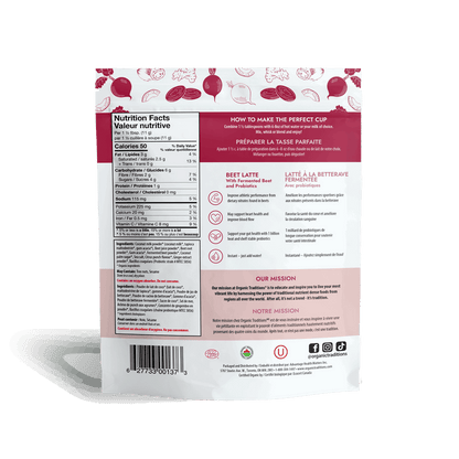 Organic Beet Latte with Fermented Beets and Probiotics - Organic Traditions