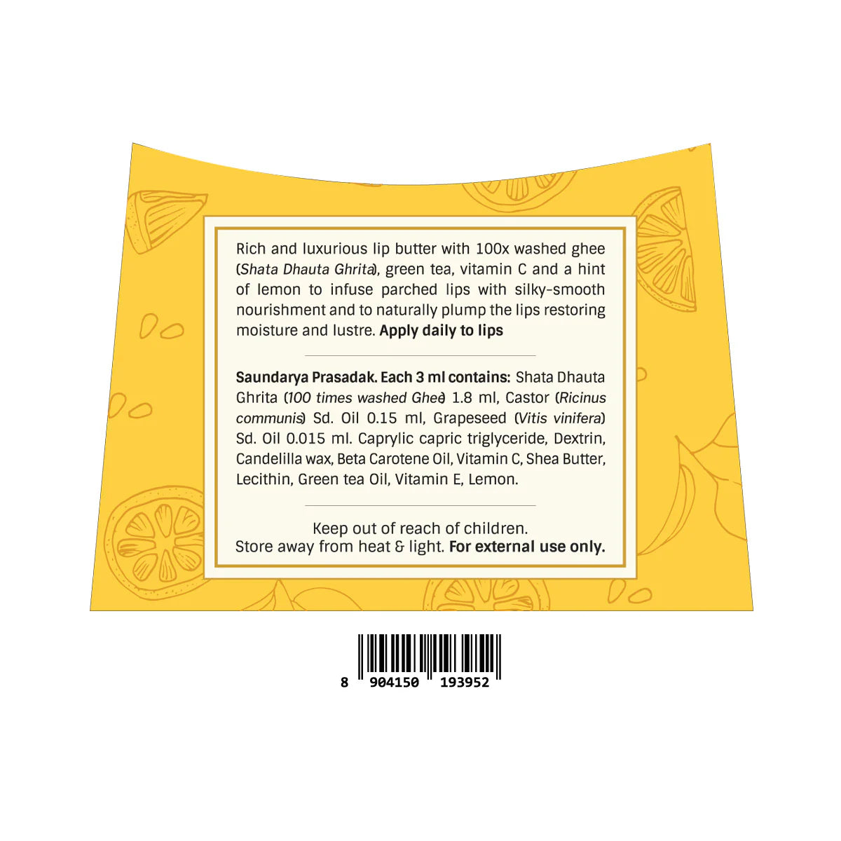 Gheesutra Lemon Lip Butter - Shankara