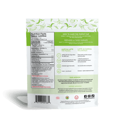 Organic Matcha Latte with Probiotics - Organic Traditions