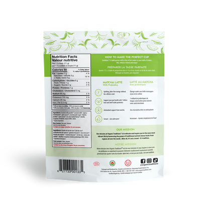 Organic Matcha Latte with Probiotics - Organic Traditions