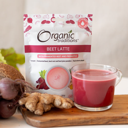 Organic Beet Latte with Fermented Beets and Probiotics - Organic Traditions