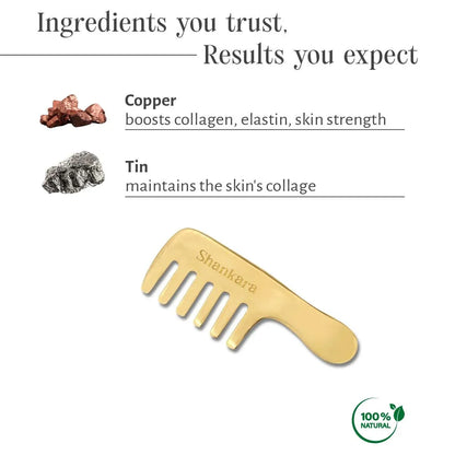 Kansa Hair Comb With 100% Pure Kansa Metal - Shankara