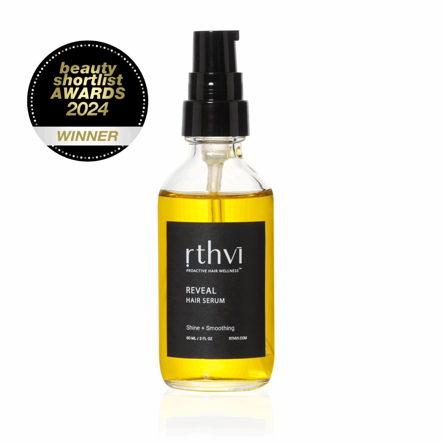 Rthvi Reveal silicone-free hair serum bottle for frizz control

